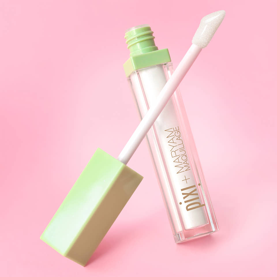 Maryam Maquillage Makeup product with green cap and white body on a pink background view 2