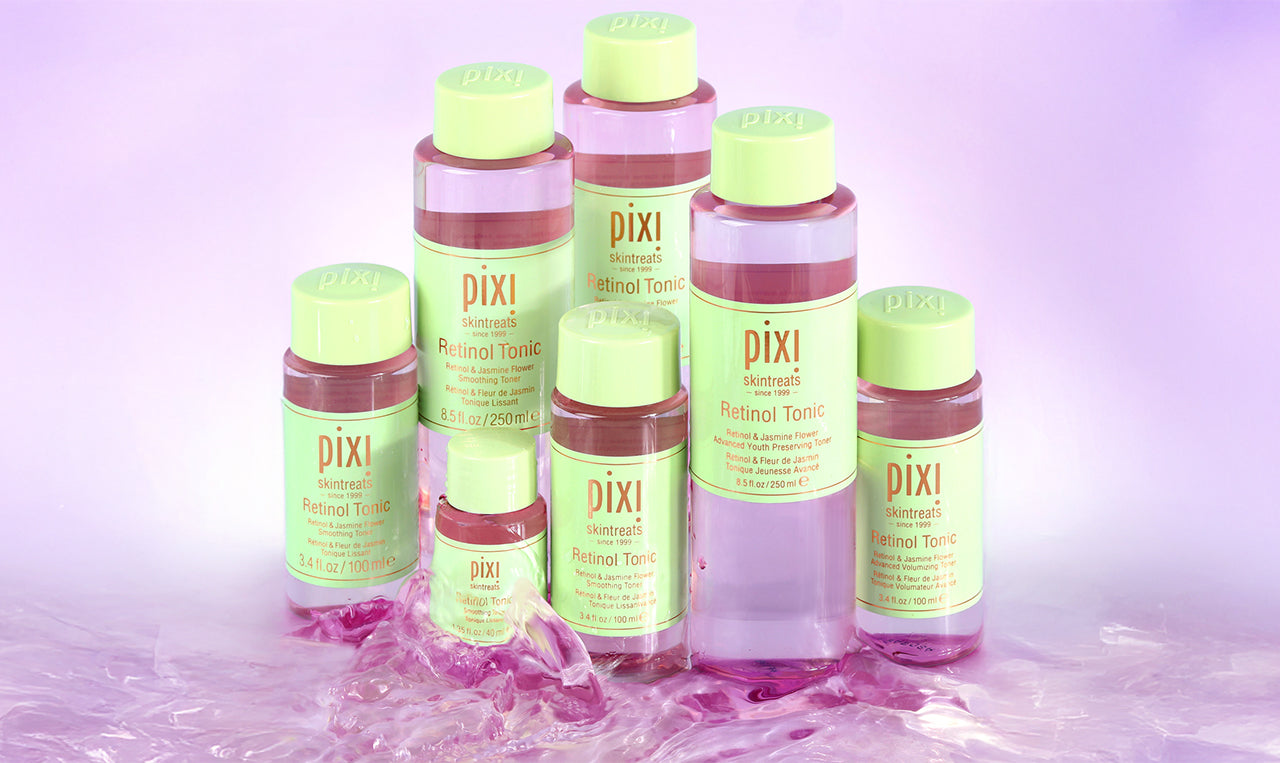 Retinol Tonic shown in multiple sizes