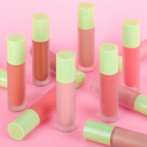 Pixi LiquidGlow and green caps on a pink background view 2