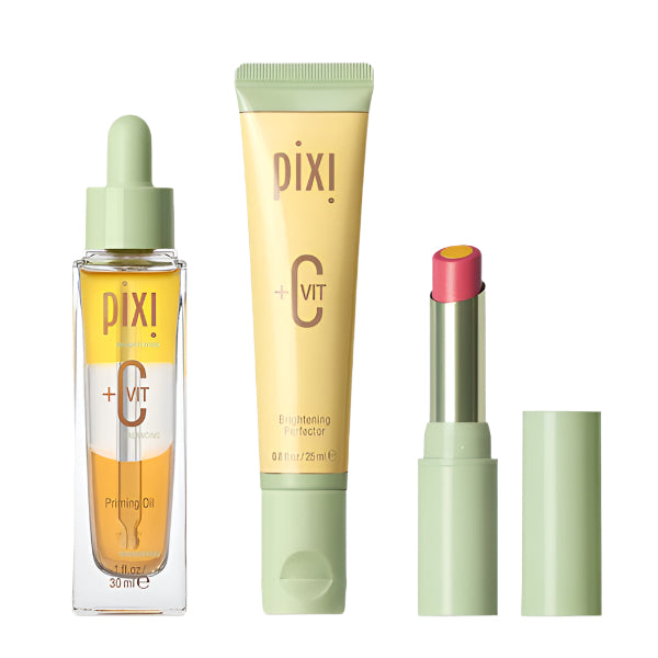 pixi vit c lip brightener C Vit Brightening Trio - Brightening Skincare & Lip Care Set